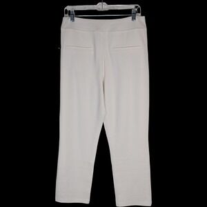 Jingle Belles by Kim Gravel Ponte Ankle Pants Women 12P Eggnog Sparkle Button